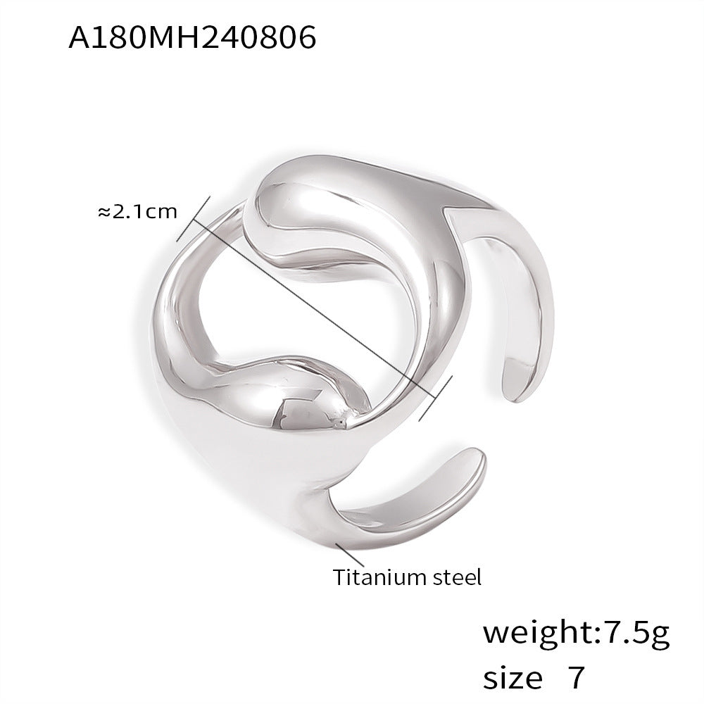 18K Gold-Plated Double Teardrop Open Ring