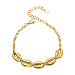 18K Gold-Plated Shell Motif Link Bracelet