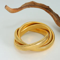 Ribbed Triple Coil Bracelet