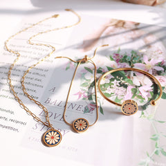 Enamel Daisy Necklace, Bracelet or Cuff