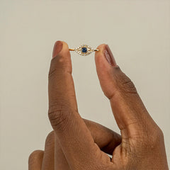 Nadine Pavé Evil Eye Adjustable Ring