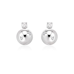Daphne Dainty Pavé Sphere Stud Earrings