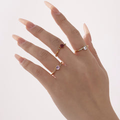 Color Cubic Zirconia Crown Accent Ring