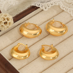 Polished Crescent Hoop Earrings