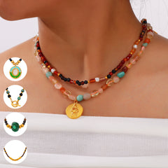 Agate and Tiger Eye Beaded Necklace Designs