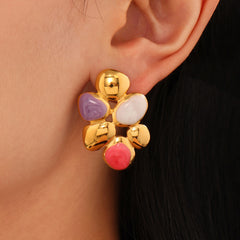 Multicolor Enamel Sculptural Drop Earrings