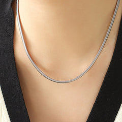 Minimal Flat Snake Chain Necklace