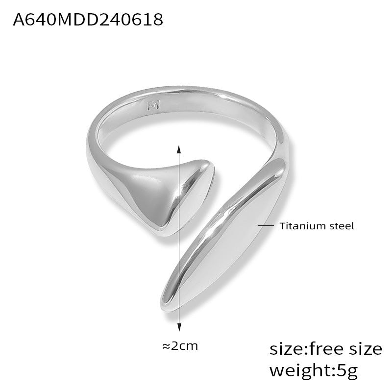 Sculptural Seed-Shaped Open Ring