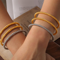 Gold-Tone Textured Bead Bangle Designs