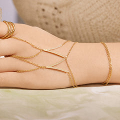 Cubic Zirconia Hand Chain Bracelet