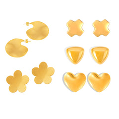 18K Gold-Plated Sculptural Geometric Stud Earrings