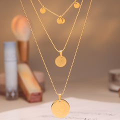 18K Gold-Plated Triple Layer Coin Necklace