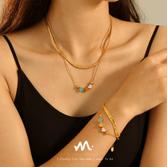 Colorful Enamel Heart Layered Necklace or Bracelet