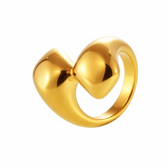18K Gold-Plated Sculptural Double-Form Ring