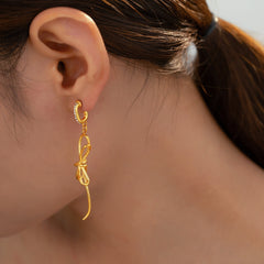 Knotted Line Drop Earrings