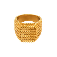 Gold-Tone Textured Wide Band Rings