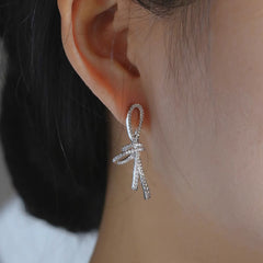 Camille Asymmetric Bow Drop Earrings