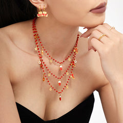 Garnet Santa Hat & Christmas Charm Jewelry