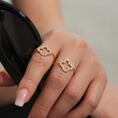 Floral Cubic Zirconia Open Ring Designs