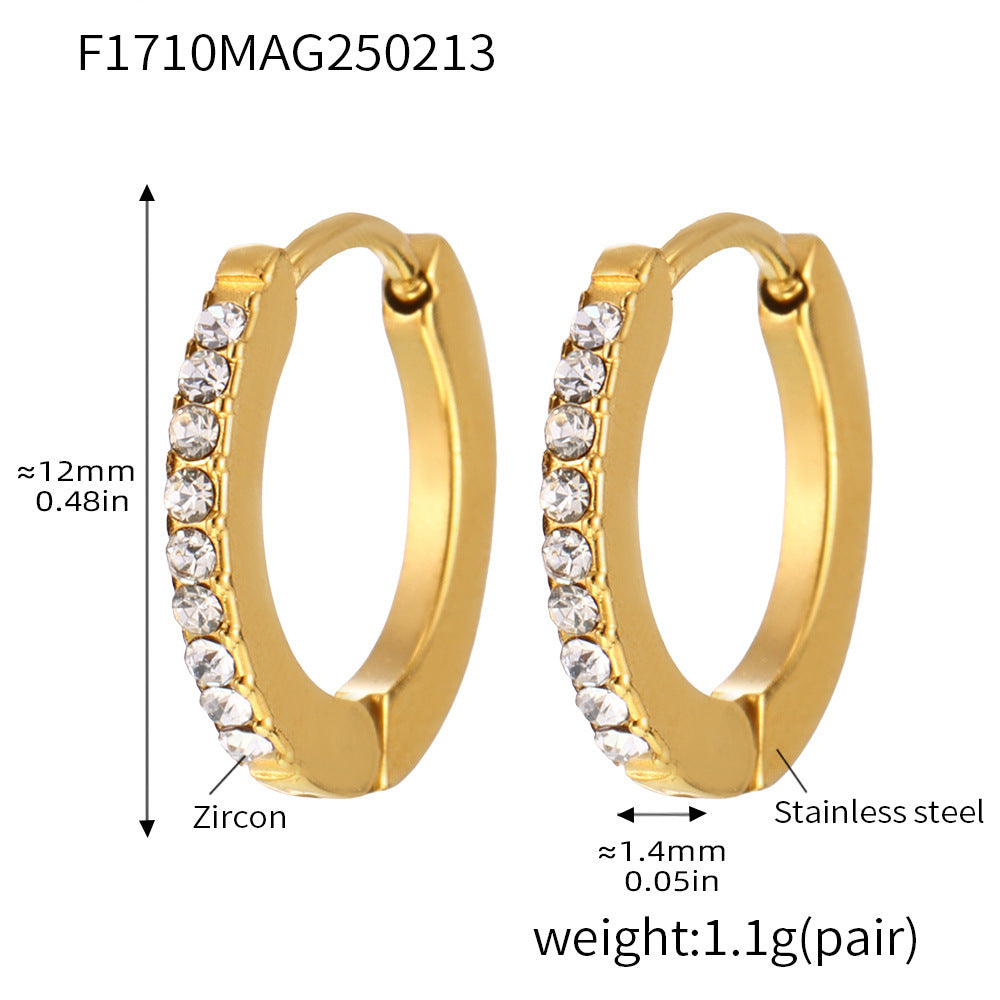 Small Cubic Zirconia Huggie Earrings
