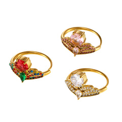 Statement Cubic Zirconia Open Ring