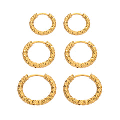 18K Gold-Plated Textured Huggie Hoop Earrings