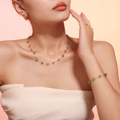 Green Natural Stone Chip Necklace or Bracelet