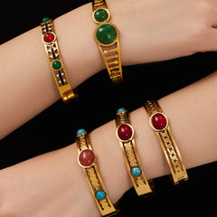 Natural Stone Geometric Statement Bracelets