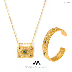 Textured Eye-Motif Necklace, Ring, Earrings & Cuff
