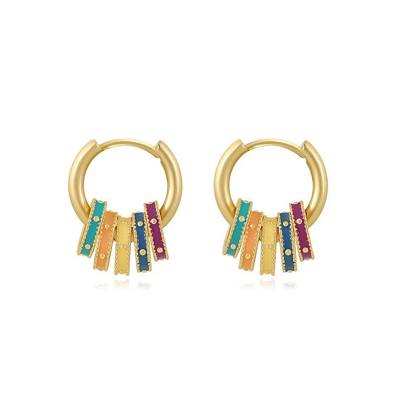 Daphne Vintage-Inspired Enamel Huggie Earrings