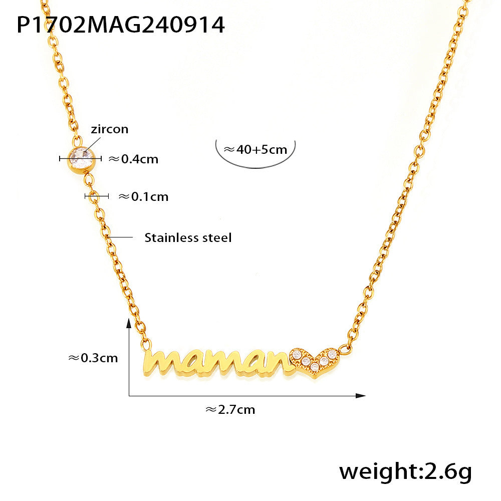 Lettering Pendant Layering Necklace