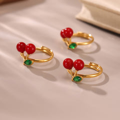 Cherry Resin Accent Open Ring