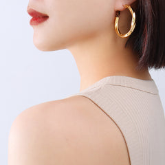 Twisted C-Shaped Hoop Earrings