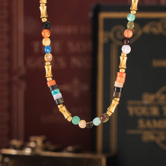 Multicolor Natural Stone Beaded Necklace