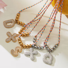 Cubic Zirconia Initial Pendant Necklace