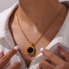 Tiger Eye or Black Agate Necklace or Earrings