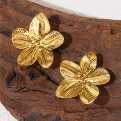 Sculptural Flower Stud Earrings