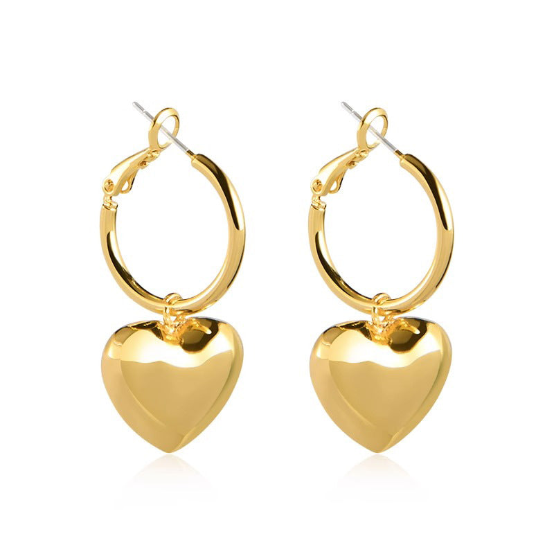 Camille Vintage-Inspired Heart Hoop Earrings