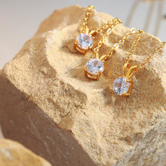 Round Cubic Zirconia Pendant Necklace