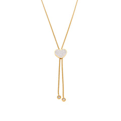 Heart Cubic Zirconia Long Lariat Necklace