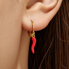 Gold-Tone Pepper, Starfish & Heart Charm Earrings