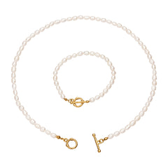 Freshwater Pearl Necklace & Toggle Bracelet