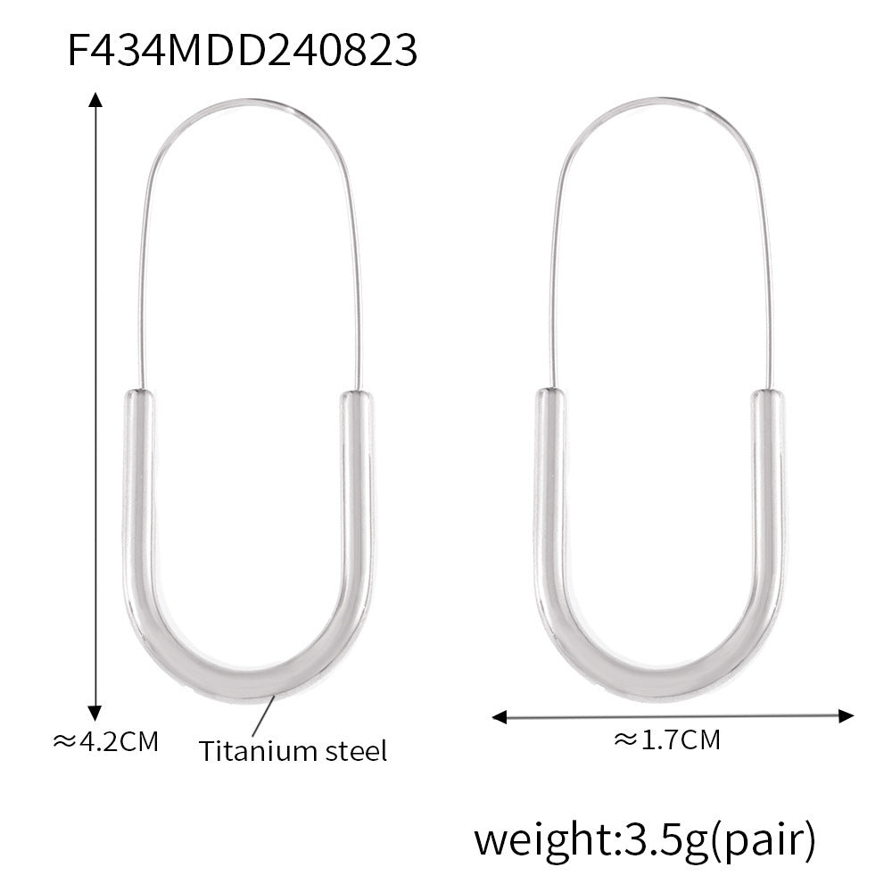 18K Gold-Plated Paperclip-Shape Drop Earrings