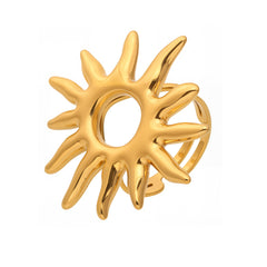 18K Gold-Plated Sunburst Open Ring