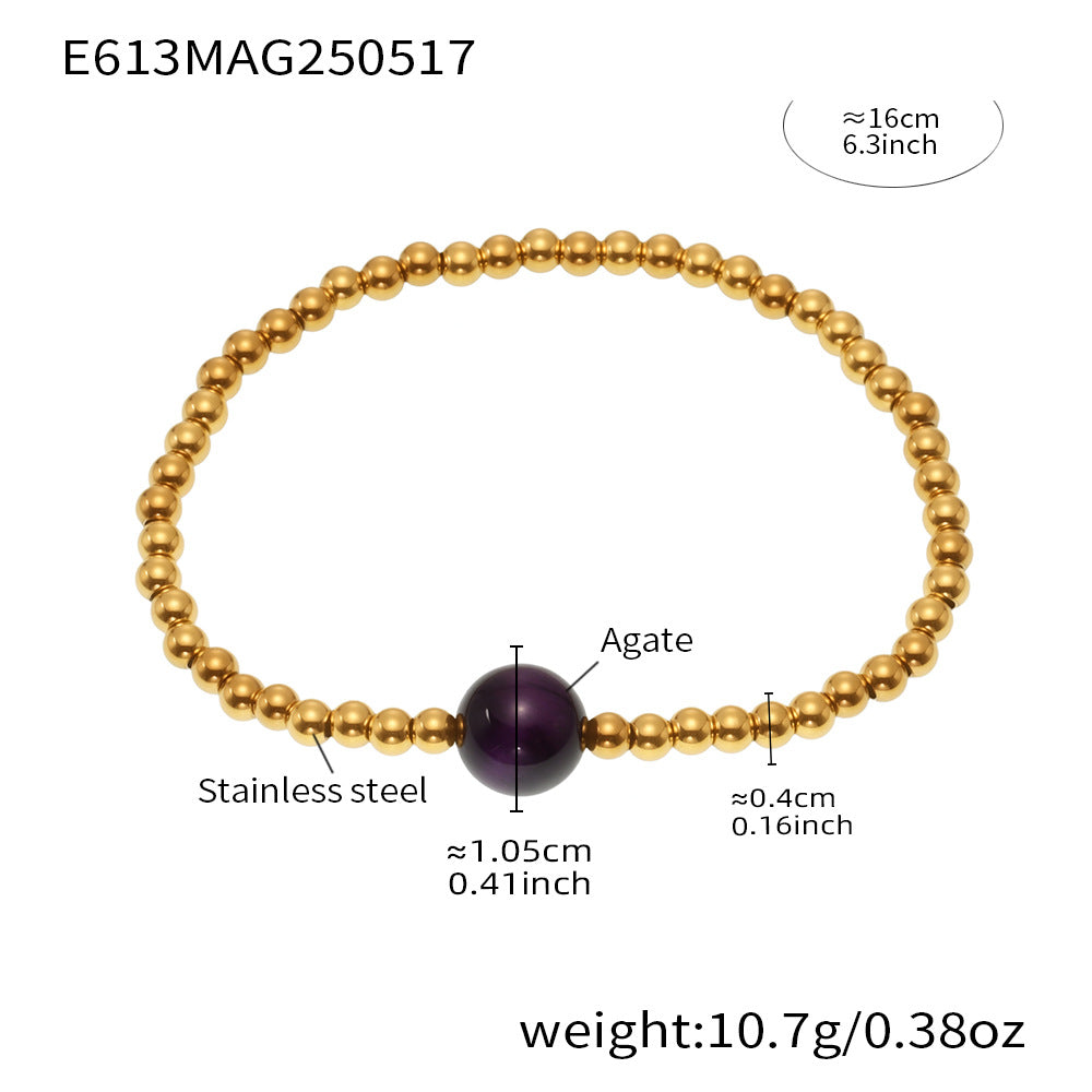 Agate or Shell Accent Cross Bracelet