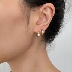 Nicolette Minimalist Pavé Stud Earrings