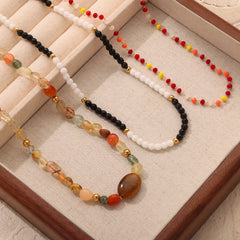 Natural Agate Bead Necklace Designs