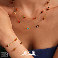 Natural Stone Bead Necklace or Bracelet