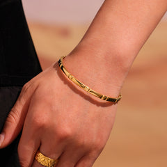 18K Gold-Plated Slim Polished Bangle Bracelet