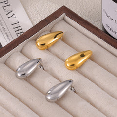 Polished Teardrop Stud Earrings